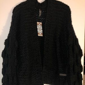 Bubble sleeve oversized cardigan